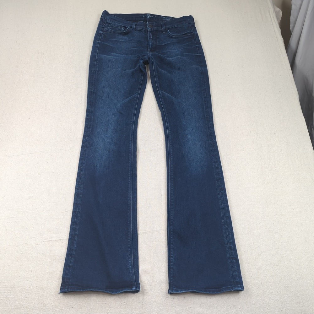 7 For All Mankind Jeans Womens 28 Blue High Rise Bootcut Dark Wash Western Boho